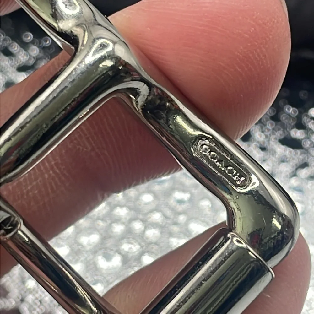 (Z6) COACH‎ black leather belt size L/10 for kids